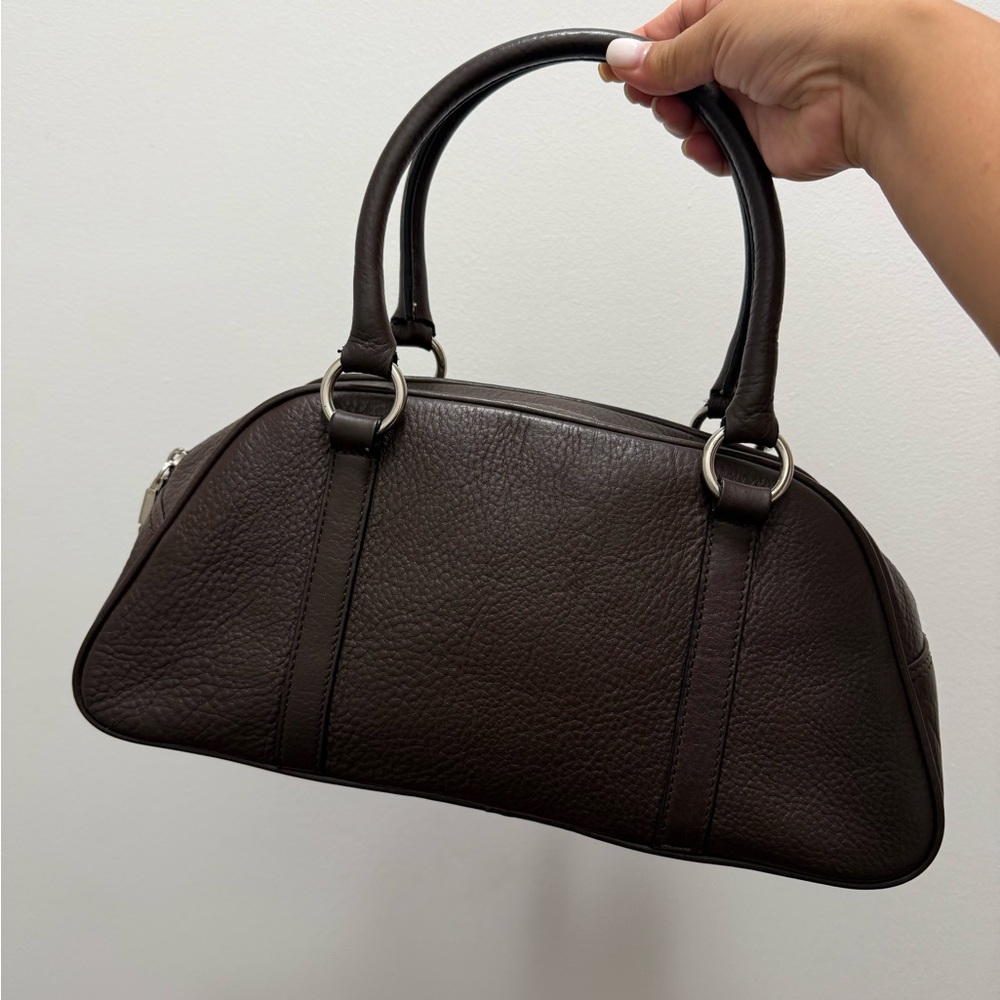 Talbots Purse Leather Top Handle/Satchel Zip Espresso Brown - Picture 5 of 10
